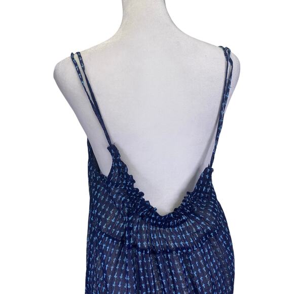 FREE PEOPLE Midnight Dance Maxi Dress Navy Blue Tiered Ruffle Beach Boho Sz S - Picture 5 of 10